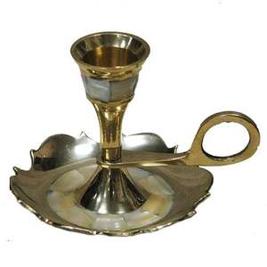 Lampe à huile en laiton artisanale avec coquille en nacre, art pour la décoration de la maison, activités religieuses et temps de prière - Z U Artisanat - Product Image 2