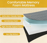 Dreifach Faltbare Gel-Memory-Foam-Matratze, 6 Zoll Queen-Size Tragbare Klappbare Boden-Gästebett mit Abnehmbarem Waschbarem Bezug