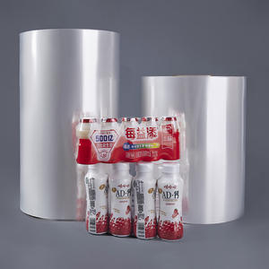 Film rétractable transparent en polyoléfine POF avec logo personnalisé, film d'emballage alimentaire moulé par soufflage de qualité alimentaire pour l'emballage alimentaire - Product Image 1