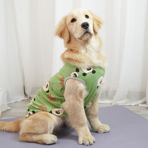 Chaleco para perros grandes con estampado de panda verde, ropa transpirable para verano, invierno, primavera y otoño, ropa para Golden Retriever y Labrador - Product Image 1