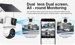 Sorveglianza Esterna Wlan Telecamera Wi-Fi Kamara приложение пульт дистанционного управления ICSEE на солнечной батарее с двумя объективами WIFI камера 4G AOV - Product Image 5