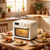 Four à convection à prix compétitif en gros, 26L, boîtier en aluminium, 1800W, grande friteuse à air électrique numérique visible et profonde