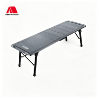 Table de camping tactique pliable 5 unités, réglable en hauteur, en aluminium léger, pour l'extérieur, et chaise de camping pliable