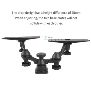 VINMounts Dual-Arm Fish Finder Mount, Dual Display <b>Bracket</b>, Heavy-Duty Aluminum Kayak Mount, Fits Two 12" Units - Product Image 5