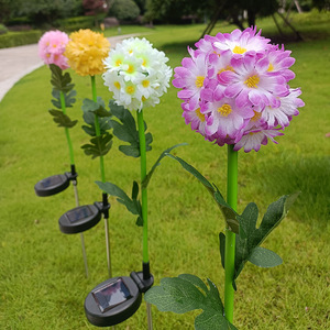 Luces solares LED para jardín con forma de crisantemo, impermeables, decorativas para césped, con panel solar para patio y jardín. - Product Image 2