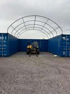 Expandable Truss Structure Container <b>Tarp</b>/Roof/Top Tent/Rain Shelter for Connecting Multiple Containers - Product Image 4