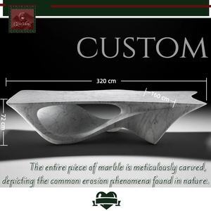 Mesa de Comedor de Mármol Blanco <span class=keywords><strong>Bianca</strong></span> Carrara de Lujo GOLDKING, Superficie de Piedra Natural Sólida, Diseño Elegante, Ideal para Villas y Hoteles - Product Image 3