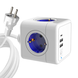 ปลั๊กพ่วง EU Cube 2 ช่อง USB-A 1 ช่อง Type-C ปลั๊กต่อพ่วงแบบโมเดิร์น 16A ปลั๊กติดผนังแบบอุตสาหกรรม พร้อมไฟแสดงสถานะคู่ Dbs - Product Image 5