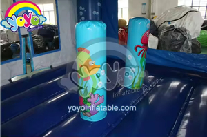 Structure gonflable Dolphin 3-en-1 de 13 pieds avec toboggan aquatique, conception triple jeu, en PVC de qualité commerciale, centre de divertissement pour enfants - Product Image 2