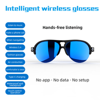 Gafas de Sol Inalámbricas de Lujo para Hombre F08 Max Blue, Lentes Polarizadas, Carga Tipo C, Control Táctil, Resistentes al Agua IPX-4, IA