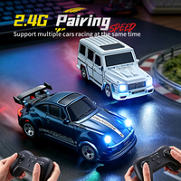 Jouets préférés des garçons : Voiture de course télécommandée miniature 1:64 à grande vitesse, modèle en plastique ABS, avec console portable 2.4G
