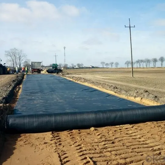 Suudi arabistan'da yol geotekstil için siyah renk beyaz renk pp dokunmamış geotekstil kumaş