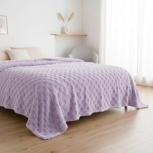 100% Polyester Eco-Friendly Jacquard <b>Knitted</b> Fleece Flannel Blanket Custom Designer Modern Bedding Soft Warm King Size - Product Image 6