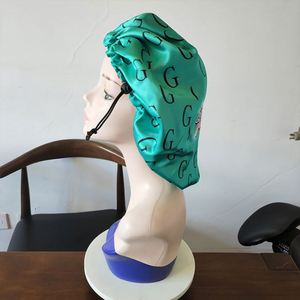 Bonnet de nuit en satin double couche ajustable avec logo personnalisé, bonnet de douche rond double face pour femme, chapeau de nuit en polyester - Product Image 4