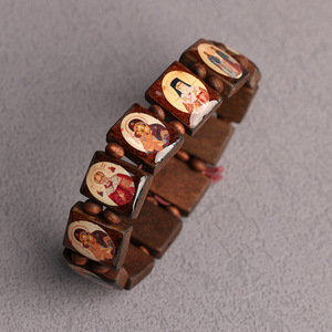 Bracciale con texture in legno e decorazioni a goccia d'olio della Chiesa Ortodossa Orientale - Product Image 4