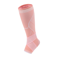 Manchon de compression long tricoté réglable pour football et soccer avec protège-tibias et support de cheville