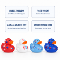 Canard de bain classique en vinyle, couineur, solide, sans couture, jouet de baignoire pour bébé, imprimé étoiles patriotiques, vente en gros, OEM, ODM, commande en gros
