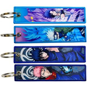 Manufacturer Wholesale Custom Designs Anime Sublimation Printed Woven Keychain Jet Tag Embroidery <b>Keyring</b> - Product Image 1