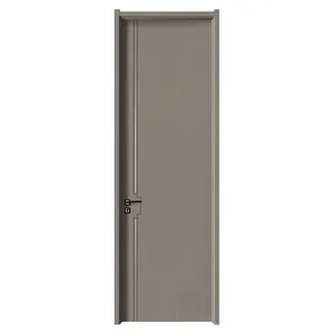 China Market Hotel Waterproof Bathroom Room Hardwood Solid Oak Wood Prehung Interior HDF Doors