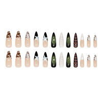 Matériaux de haute qualité, style français INS, 24 pièces, ongles pressés fabriqués à la machine, durables, portables, faux ongles pour la vente en gros