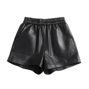 New Coming Real Leather pants Women Plus Size Leather Short Pants