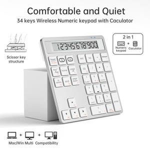 2 in 1 Keyboard Calculator Bluetooth 2.4G USB Wireless Numeric Keypad Teclado Numeric Keypad for Laptops <b>PC</b> Computers - Product Image 4