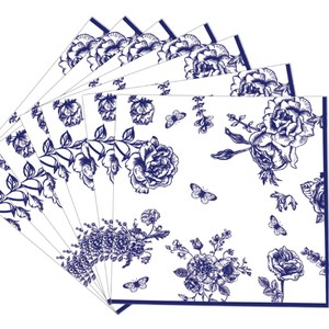 Kit de fournitures de fête jetables série florale : assiettes, gobelets, serviettes, couverts en papier pour fête - Product Image 5