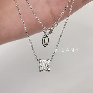 여성용 주얼리 1-8캐럿 IGI 인증 랩그로운 다이아몬드 브릴리언트 컷 기하학적 미니멀리스트 참 9K/<span class=keywords><strong>14K</strong></span>/18K 골드 목걸이 - Product Image 3