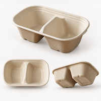 Contenant alimentaire moulé en bagasse QSR Choice pour la restauration rapide à emporter et l'emballage des repas en restaurant
