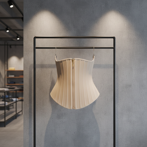 Corset court en forme de W pour femme, 25 baleines, en latex, avec fermeture éclair, gaine amincissante sous-poitrine, serre-taille, pour un effet sablier - Product Image 2