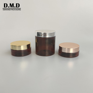 Nhựa Pet Có Thể 50 <span class=keywords><strong>60</strong></span> 100Ml 4 Oz Cơ Thể Chà 200 Gram 150Gram 120 <span class=keywords><strong>Ml</strong></span> 8Oz Nâu Hổ Phách Jar Container Với Vít Có Nắp Đậy - Product Image 2