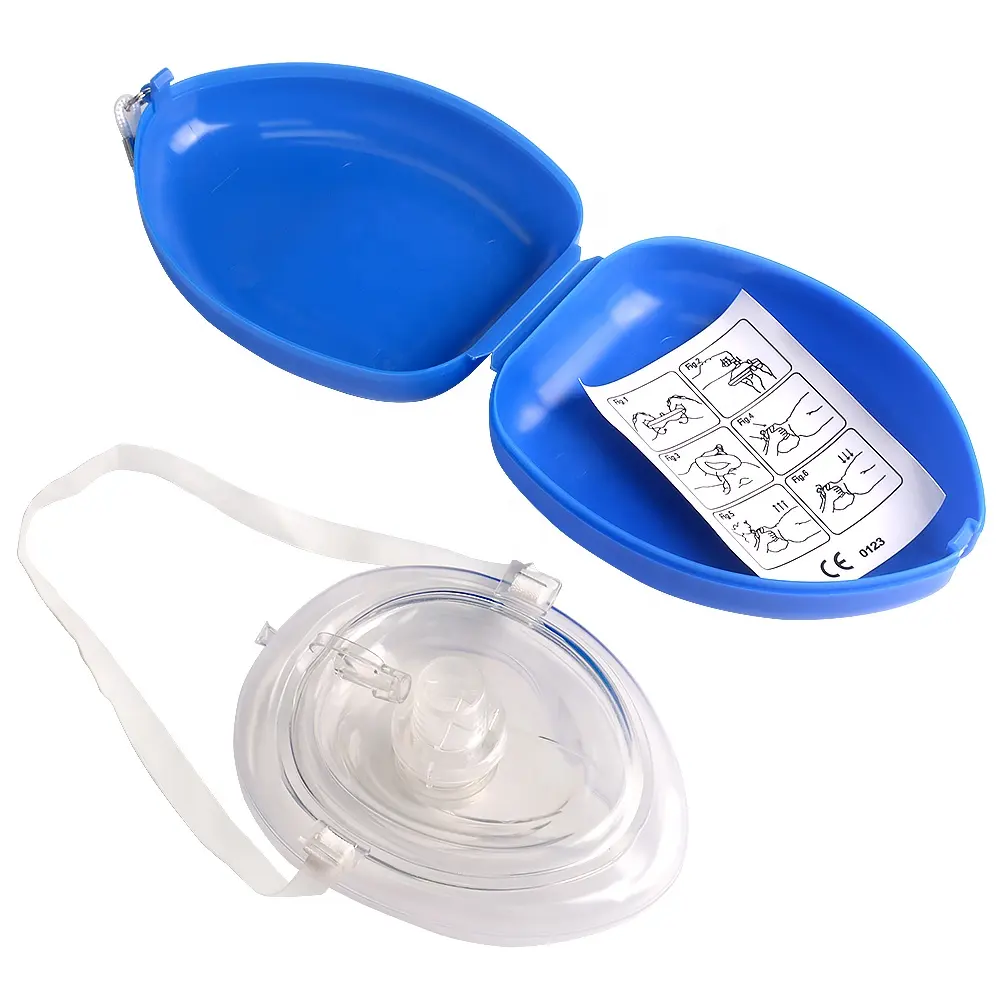 Trousse de premiers soins pour la RCR trousse médicale valve unidirectionnelle pour la RCR trousse de santé hospitalière boîte en plastique de formation aux premiers soins en plastique dur pour entraîneur d'haleine