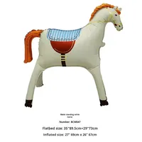 Ballons en aluminium 3D en forme de cheval de dessin animé blanc et marron Ballon noble pour décorations de fête d'anniversaire