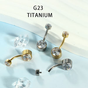 G23 f136 टाइटेनियम पेट बटन छल्ले के लिए नाभि बारबेल स्टड 6-10-12-14mm - Product Image 4