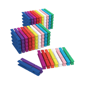 100 épingles à <span class=keywords><strong>linge</strong></span> colorées en bois, pinces à <span class=keywords><strong>linge</strong></span> colorées pour artisanat 2.9 pouces, épingles à vêtements pour salle de classe suspendue - Product Image 1