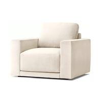 Canapés contemporains de luxe pour salon, en tissu personnalisé, avec accoudoirs larges, rembourrés en mousse, mobilier d'intérieur pour hôtels et villas