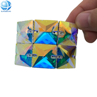Diamant étincelant AB cristal grand carré strass lourd dur boucle de danse irlandaise pour danseur de salon pompe Jig accessoire de chaussure