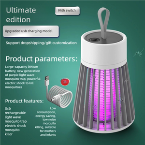 Lampe anti-moustiques électrique pour chambre à coucher à l'intérieur du ménage tueur de mouches avec répulsif et fonction de choc électrique - Product Image 6