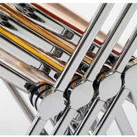 Chaises pliantes en acrylique transparent de luxe avec pieds en métal en acier inoxydable pour salon, salle à manger, hôtel