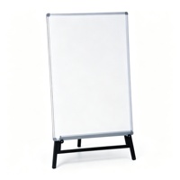 Tableau d'affichage magnétique de bureau Tableau blanc de jambes en bois avec cadre en aluminium
