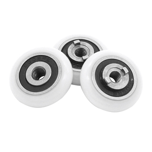 Roue <span class=keywords><strong>de</strong></span> <span class=keywords><strong>porte</strong></span> <span class=keywords><strong>de</strong></span> <span class=keywords><strong>douche</strong></span> en acier inoxydable 420, vis POM M6, poulie en plastique, 4x19x7.1mm, livraison gratuite - Product Image 4