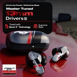 Boult X Mustang 60H 20 heures d'autonomie de la batterie IPX5 Étanche Chargement de type C Prise en charge de l'application Jumelage double 4 microphones ENC 45 ms Faible latence - Product Image 6
