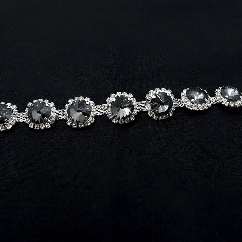 E006 baru 1.6cm berlian imitasi kristal rantai choker rantai kristal berlian imitasi memangkas untuk pakaian sepatu