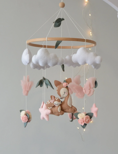 Juguete de peluche nórdico, productos de vivero de fieltro, ciervos, mariposas, nubes, Babymobile hecho a mano, móvil de Safari para bebés para niños y niñas - Product Image 4