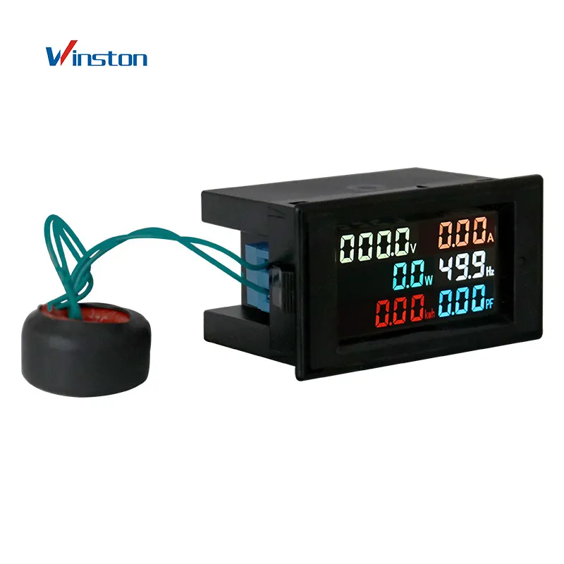 D69-2058 Digital Multifungsi Voltmeter Arus Listrik, Ammeter Pengukur Frekuensi Energi Listrik Panel Digital