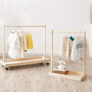 Houten Baby Shower Kleding Kastrek Natuurlijk Hout Peuter Kleding Display Rek Voor Kinderkamer - Product Image 3