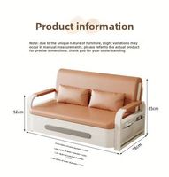 Sofá Cama Plegable de Doble Función, Nuevo Diseño, Ahorro de Espacio para Sala de Estar o Balcón, Sofá Cama Extensible Multiusos