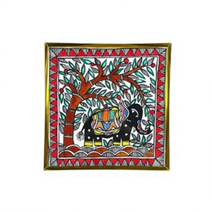 Arte Popular Madhubani de Jharkand Hecho a Mano, Pintura Metálica 3D para Pared, Decoración Étnica para el Hogar, Regalo - Product Image 1