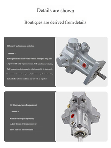 Moteur rotatif <span class=keywords><strong>pneumatique</strong></span> compact HF-010, type piston basse vitesse, 3 cylindres, pompe d'agitation à vapeur réversible, antidéflagrante - Product Image 4