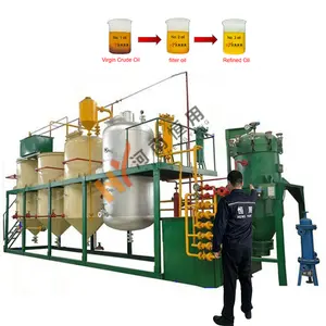 Continuous and batch edible oil refin equipment peanut plam sunflower oil refining machine